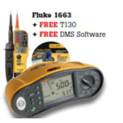 Fluke 1663 + T130 + DMS univerzális érintésvédelmi műszer, Fluke T130 feszültség teszter és DMS Plus szoftver