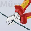 KNIPEX 70 06 160 T VDE szigetelt oldalcsípőfogó, rögzítőszemmel, 160 mm