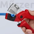 KNIPEX 90 10 185 csővágó többrétegű és pneumatikus tömlőkhöz, Ø 20 mm-ig