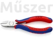 KNIPEX 77 02 130 elektronikai oldalcsípőfogó, kerek fej, kis fazettával, 130 mm