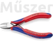 KNIPEX 77 02 130 elektronikai oldalcsípőfogó, kerek fej, kis fazettával, 130 mm