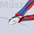 KNIPEX 77 02 130 elektronikai oldalcsípőfogó, kerek fej, kis fazettával, 130 mm