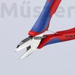 KNIPEX 77 02 130 elektronikai oldalcsípőfogó, kerek fej, kis fazettával, 130 mm