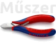 KNIPEX 77 12 115 elektronikai oldalcsípőfogó, kerek fej, fazettával és huzalkapoccsal, 115 mm