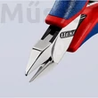 KNIPEX 77 32 115 elektronikai oldalcsípőfogó, csúcsos fej, kis fazettával, 115 mm