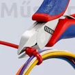 KNIPEX 77 42 115 elektronikai oldalcsípőfogó, csúcsos fej, fazetta nélkül, 115 mm