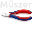 KNIPEX 77 42 130 elektronikai oldalcsípőfogó, csúcsos fej fazetta nélkül, 130 mm