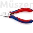 KNIPEX 77 42 130 elektronikai oldalcsípőfogó, csúcsos fej fazetta nélkül, 130 mm