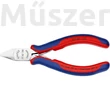 KNIPEX 77 42 130 elektronikai oldalcsípőfogó, csúcsos fej fazetta nélkül, 130 mm