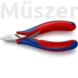 KNIPEX 77 52 115 elektronikai oldalcsípőfogó, csúcsos lapos fej, kis fazettával, 115 mm