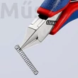 KNIPEX 77 52 115 elektronikai oldalcsípőfogó, csúcsos lapos fej, kis fazettával, 115 mm