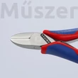 KNIPEX 77 82 130 elektronikai oldalcsípőfogó, kerek fej, fazetta nélkül, 130 mm