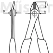 KNIPEX 78 41 125 precíziós vágófogó, szerszámacélból, huzalszorítóval, 125 mm