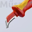 KNIPEX 98 55 szigetelt kábelcsupaszító kés csúszósaruval