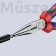 KNIPEX 25 02 160 Fél-kerek csőrű fogó vágóéllel (rádiófogó), krómozott, 160 mm