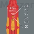 Wera 7516 VDE szigetelt Kraftform Safe-Torque Speed nyomaték csavarhúzó 2.4...4.0 Nm