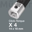 Wera Click-Torque X 4 14x18-as cserélhető fejes nyomatékkulcs irányváltóval, 40...200 Nm