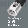Wera Click-Torque X 5 14x18-as cserélhető fejes nyomatékkulcs irányváltóval, 60...300 Nm