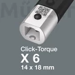 Wera Click-Torque X 6 14x18-as cserélhető fejes nyomatékkulcs irányváltóval, 80...400 Nm