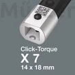 Wera Click-Torque X 7 14x18-as cserélhető fejes nyomatékkulcs irányváltóval, 10...100 Nm