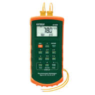 Extech 421509 Hőmérsékletmérő és adatgyűjtő műszer 7 különböző hőelemtípushoz, 2CH, riasztás funkcióval