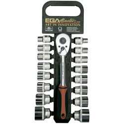 EGA Master 61797 Csillag dugókulcs készlet, 17 db-os, metrikus, 1/2", 10...32 mm