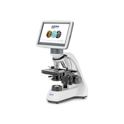 Kern OBT 231 biológiai mikroszkóp LCD-kijelzővel Megvilágítás típusa (áteresztő): LED Nagyító objektívek: 4x / 10x / 40x / 100x