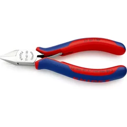 KNIPEX 77 42 130 elektronikai oldalcsípőfogó, csúcsos fej fazetta nélkül, 130 mm