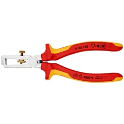 KNIPEX 11 06 160 VDE 1000 V szigetelt huzalcsupaszító fogó, nyitórugóval, univerzális