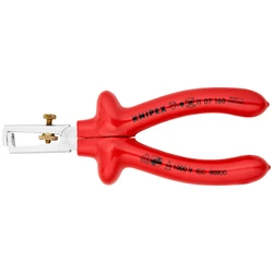 KNIPEX 11 07 160 VDE 1000 V szigetelt huzalcsupaszító fogó, nyitórugóval, univerzális, mártott