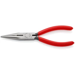 KNIPEX 25 01 160 Fél-kerek csőrű fogó vágóéllel (rádiófogó), krómozott, 160 mm