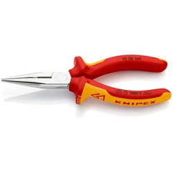 KNIPEX 25 06 160 VDE 1000 V szigetelt, fél-kerek csőrű fogó vágóéllel (rádiófogó), krómozott, 160 mm