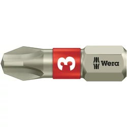 Wera 3851/1 TS Bit, Rozsdamentes torziós kereszthornyos (PH) bit, PH 3 x 25 mm