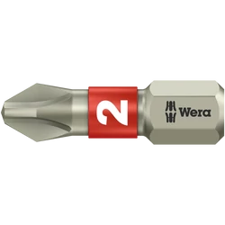 Wera 3851/1 TS Bit, Rozsdamentes torziós kereszthornyos (PH) bit, PH 2 x 25 mm