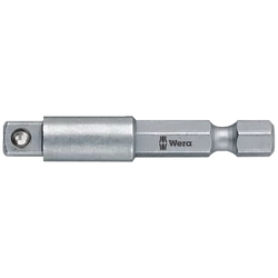 Wera 870/4 Adapter Manual Nut Spinner Sockets, kézi dugókulcs átalakító adapter, 1/4" x 50 mm