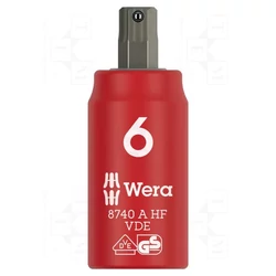 Wera 8740 A VDE HF Zyklop imbusz dugókulcs, 1/4&quot; csatlakozás, 6 x 45 mm