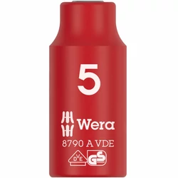 Wera 8790 A VDE Zyklop szigetelt dugókulcs, 1/4&quot; csatlakozás, 5.0 x 41 mm