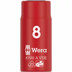 Wera 8790 A VDE Zyklop szigetelt dugókulcs, 1/4&quot; csatlakozás, 8.0 x 41 mm
