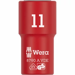 Wera 8790 A VDE Zyklop szigetelt dugókulcs, 1/4&quot; csatlakozás, 11.0 x 41 mm