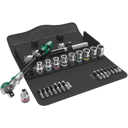 Wera 8100 SC 9 Zyklop Speed Ratchet Set, 1/2", racsni szerszámkészlet, colos, 28 db