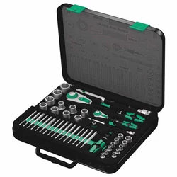 Wera 8100 SA/SC 2 Zyklop Speed Ratchet Set, 1/4" és 1/2", racsni szerszámkészlet, metrikus, 43 db
