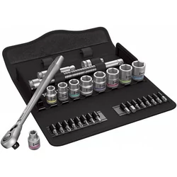 Wera 8100 SB 8 Zyklop Metal Ratchet Set, 3/8", irányváltós racsni szerszámkészlet, metrikus, 29 db