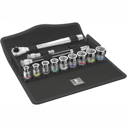 Wera 8100 SB HF 1 Zyklop Metal Ratchet Set, 3/8", irányváltós racsni szerszámkészlet szerszámtartó funkcióval, metrikus, 13 db