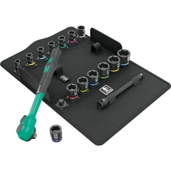 Wera 8100 SB 12 Zyklop Comfort Ratchet Set, 3/8", racsni szerszámkészlet, metrikus, 16 db