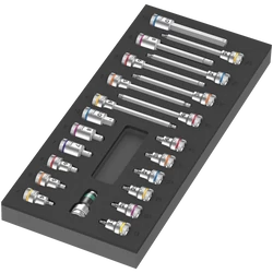 Wera 9723 Foam Insert Zyklop B 3/8" Bit Socket Set 1, dugókulcs készlet, metrikus, 22 db