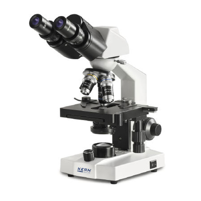 Kern Iskolai biológiai mikroszkóp, Binokuláris, WF 10x 18mm, Achromatikus objektív, 4x/10x/40x, Beépített 0.5W LED alsó világítás, Mechanikus állvány