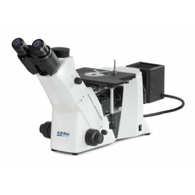 Kern Fémvizsgáló mikroszkóp, Trinokuláris, HWF 10x 22mm, LWD5x/LWD10x/LWD20x/LWD50x, Beépített 12V 50W halogén felső világítás