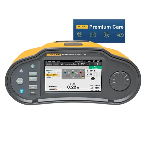 Fluke 1674FC SCH/FPC univerzális érintésvédelmi műszer és Fluke Premium Care