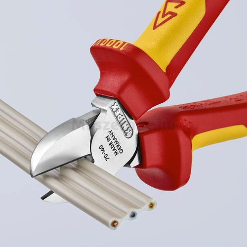 KNIPEX 70 06 160 T VDE szigetelt oldalcsípőfogó, rögzítőszemmel, 160 mm