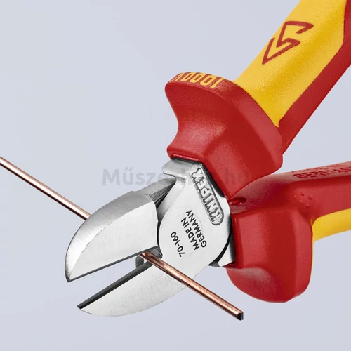KNIPEX 70 06 160 T VDE szigetelt oldalcsípőfogó, rögzítőszemmel, 160 mm